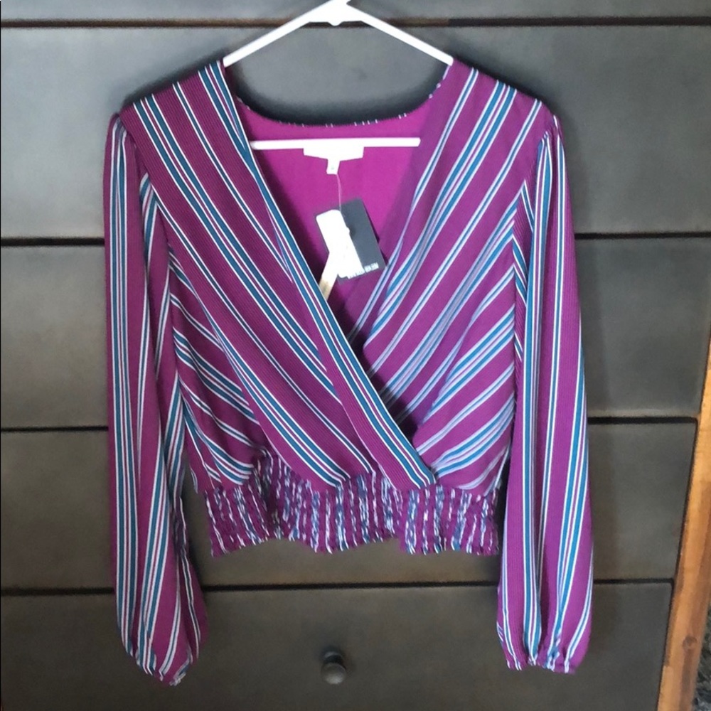 June & Hudson Smocked Waist Blouse